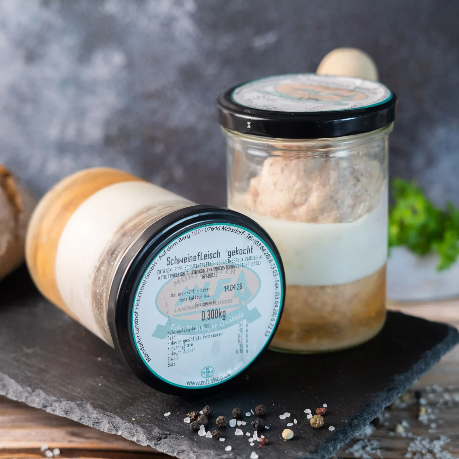 Auf MLF-Shop.de können Sie Ihr Schweinefleisch gekocht im Glas günstig und schnell online kaufen.